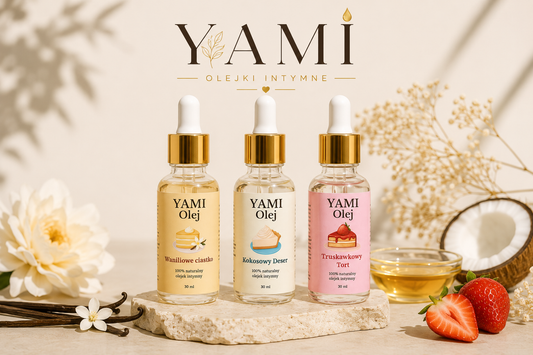 YAMI Olej – Naturalny pachnący olejek intymny (Można je zlizać 👅)- pielęgnacja staje się deserem 30ml